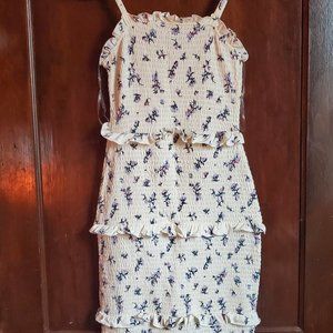 White Floral Midi Dress